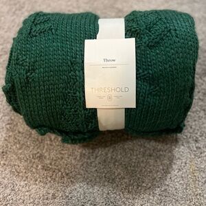 Threshold Forest Green Knit Throw